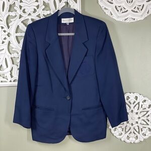 Cross Country Fashion Blue Blazer Suit Jacket Petite